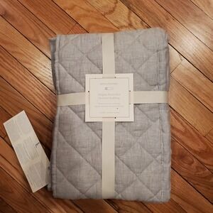 Pottery Barn Kids Belgian Linen Flax Bassinet Bedding Set Gray Bumper &Skirt NEW